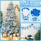 232 Pieces Winter DIY Picture Frames Craft Kit 32 Pieces Snow Photo Frames with 200 Stickers to Decorate for Xmas Winter Party Favor Classroom Home(Vivid Color,Fun Style)